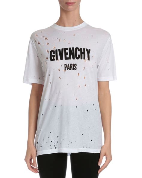 givenchy long sleeve white shirt|Givenchy t shirt with holes.